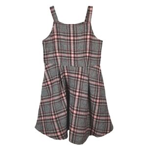 Copper Key Juniors Plaid Jumper Dress Size XL Overall Fit N Flare Pleated Skirt